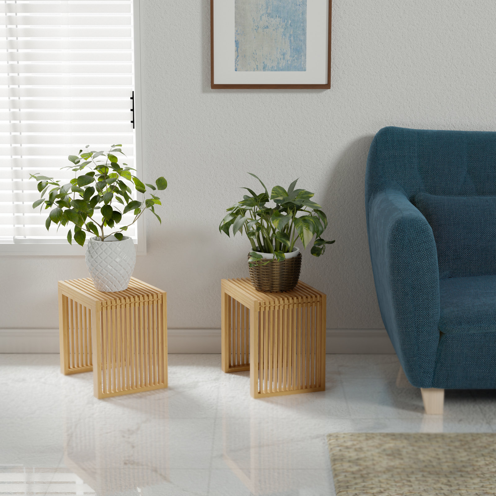 Bamboo accent stool discount